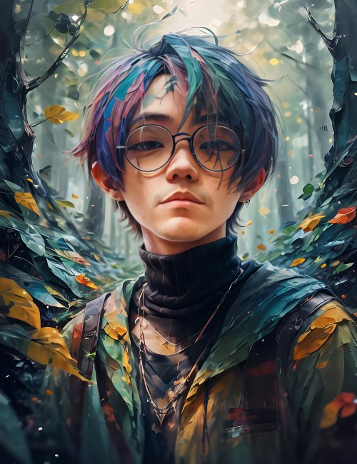 Anime Boy Forest Portrait - anime boy Wallpaper