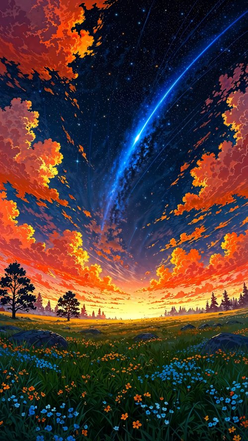 Vibrant Sunset Starry Sky - Related Ghetto Wallpapers wallpaper