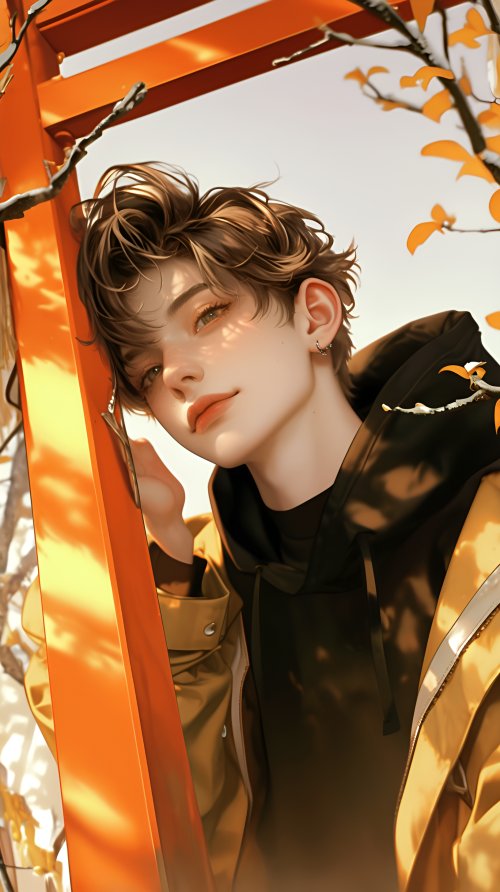 Anime Boy Autumn Vibes - anime boy Wallpaper