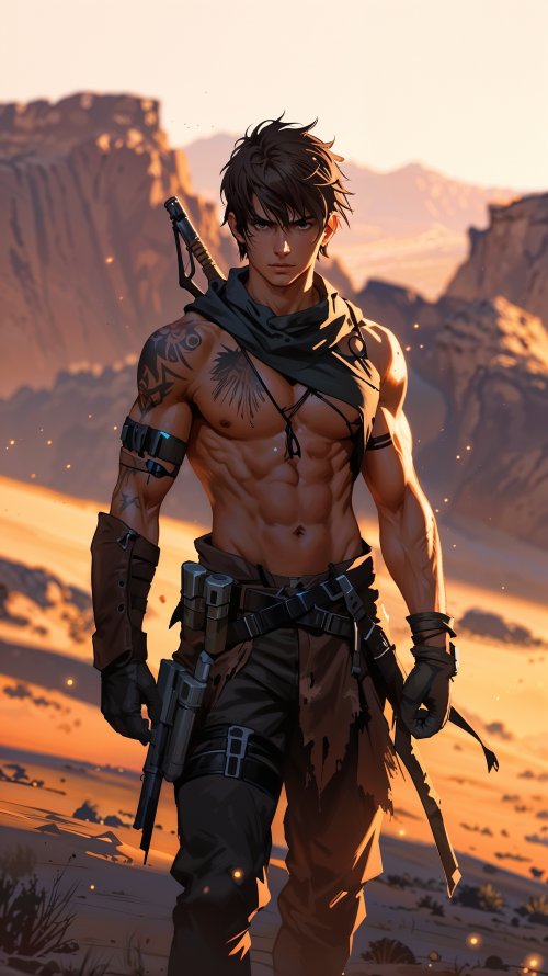 Desert Warrior Anime Boy