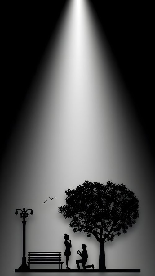 Romantic Proposal Under Spotlight