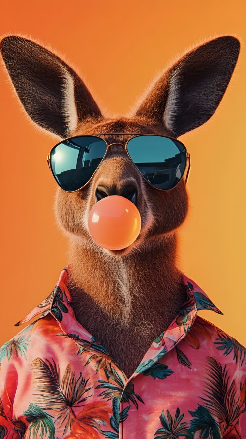 Cool Kangaroo Bubblegum Portrait - Related Ghetto Wallpapers wallpaper