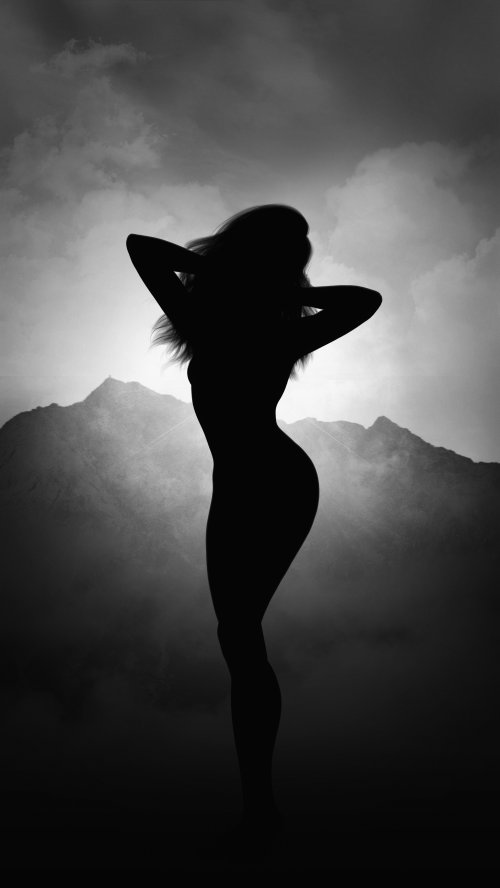 Silhouette Woman Mountain Peak - Related Ghetto Wallpapers wallpaper