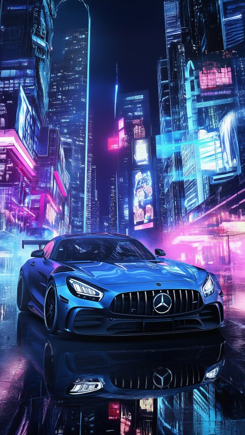 Neon Mercedes Night Drive - Related Ghetto Wallpapers wallpaper