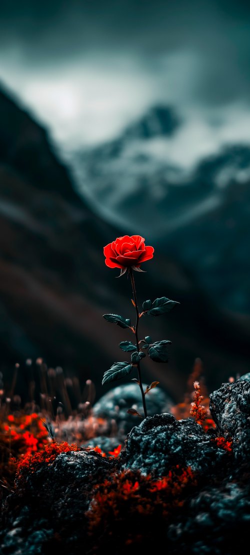 Single Red Rose Wallpaper
