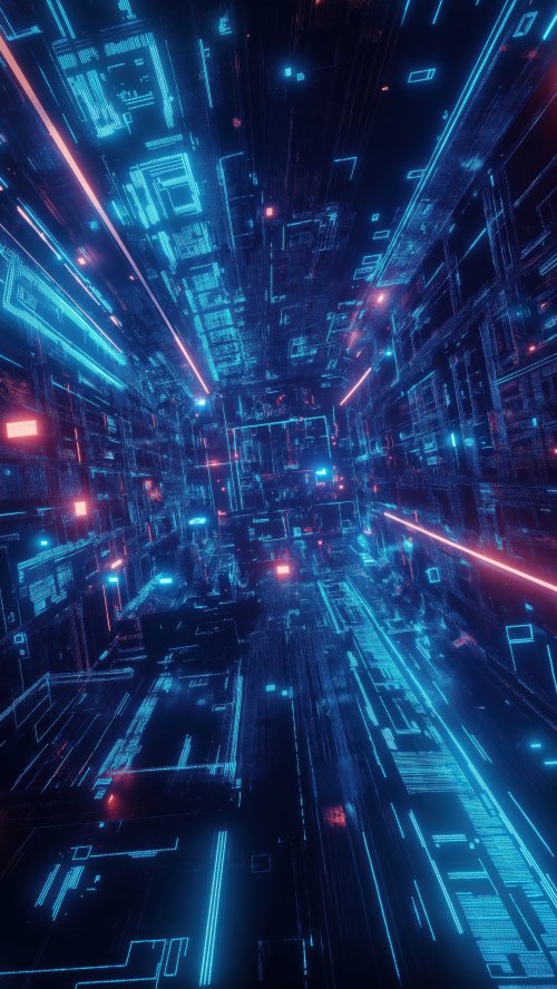 Neon Digital Data Tunnel - Related Ghetto Wallpapers wallpaper