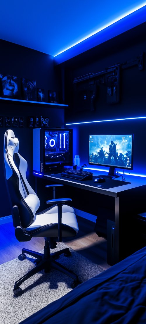 Blue Neon Gaming Setup