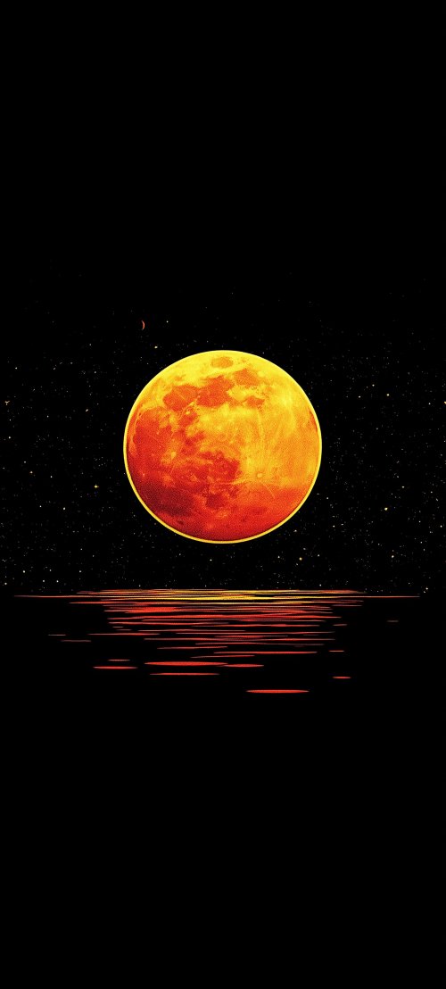 Glowing Red Moon Reflection - Related Ghetto Wallpapers wallpaper