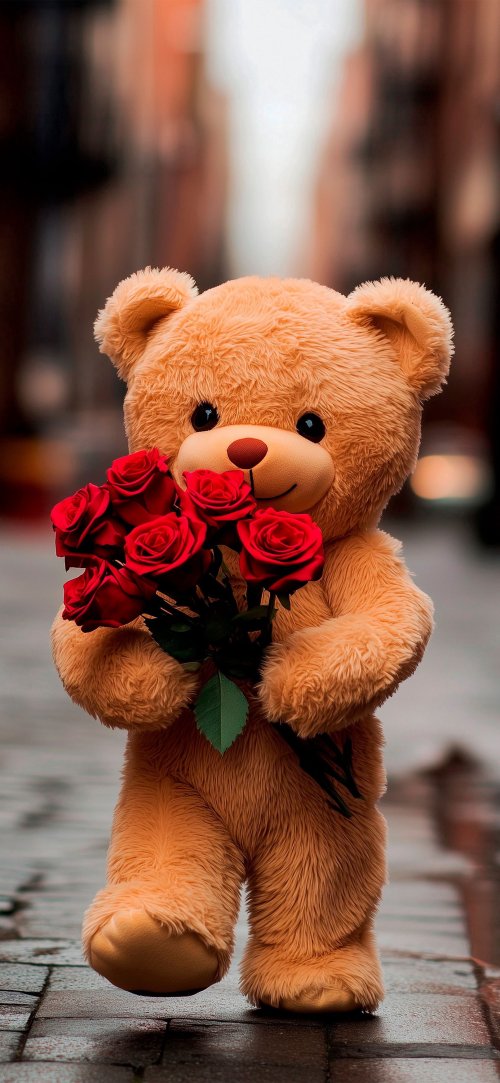 Teddy Bear With Roses - Related Ghetto Wallpapers wallpaper