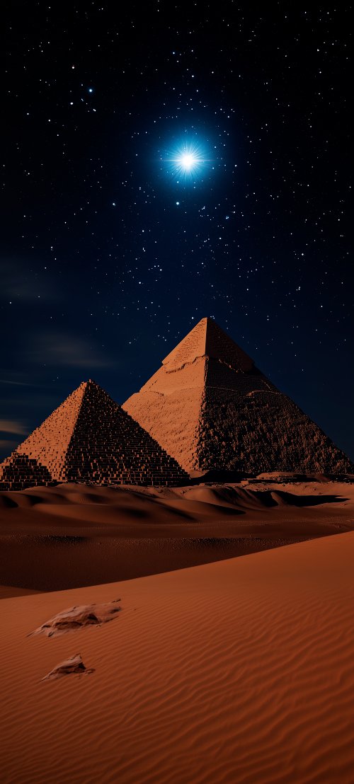 Pyramids Under Starry Sky - temple Wallpaper