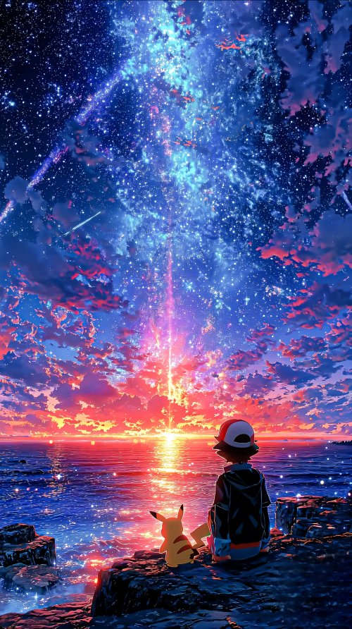 Ash and Pikachu Sunset - Related Ghetto Wallpapers wallpaper