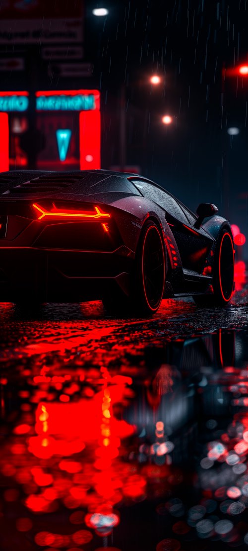 Lamborghini in Rainy Night - Related Ghetto Wallpapers wallpaper