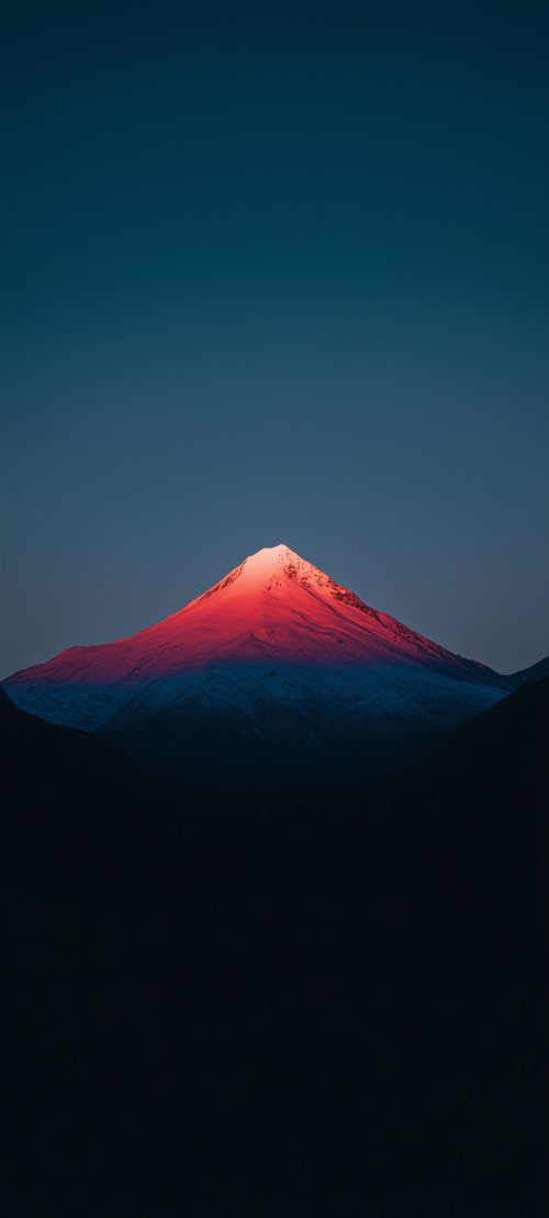 Glowing Sunset Mountain Peak - Related Darkify wallpaper