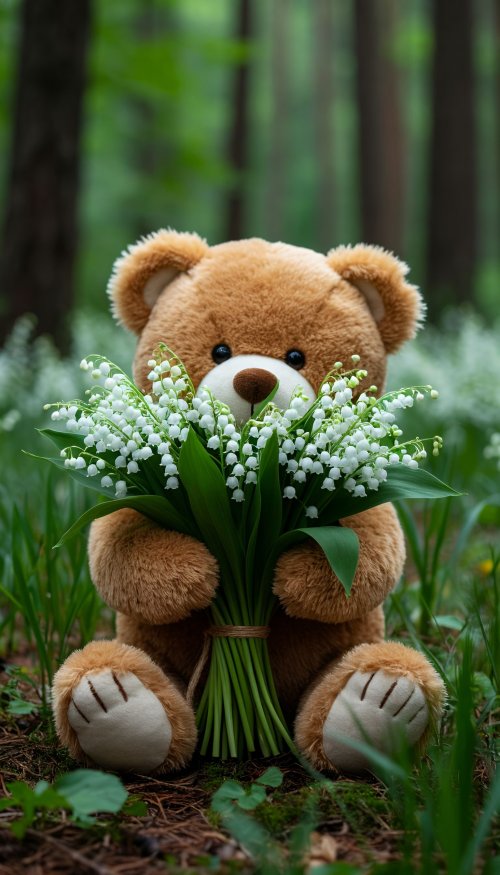 Teddy Bear With Flowers - Related Ghetto Wallpapers wallpaper