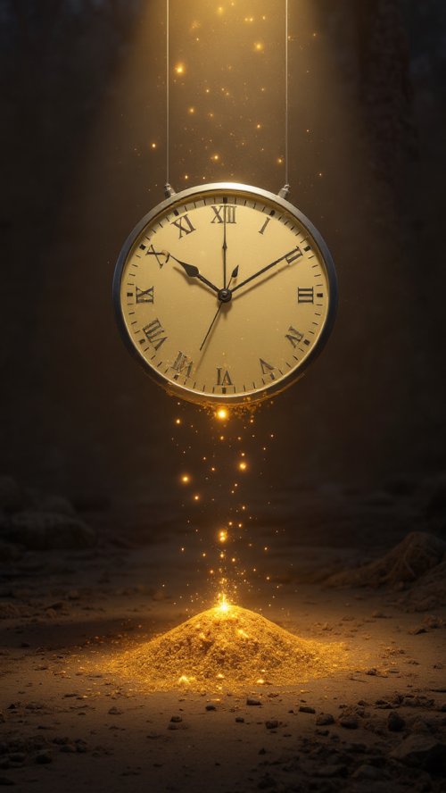 Golden Floating Timepiece
