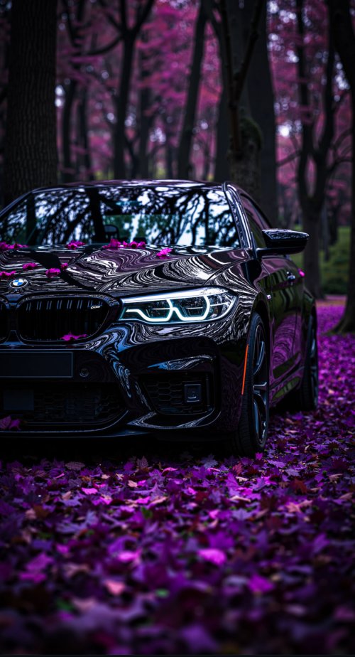 BMW in Purple Forest - Related Ghetto Wallpapers wallpaper