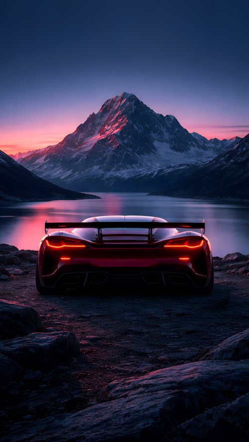Supercar at Sunset Lake - Related Ghetto Wallpapers wallpaper