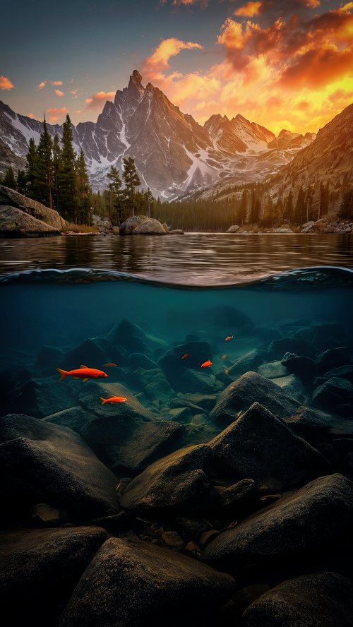 Mountain Lake Sunset View - Related Ghetto Wallpapers wallpaper