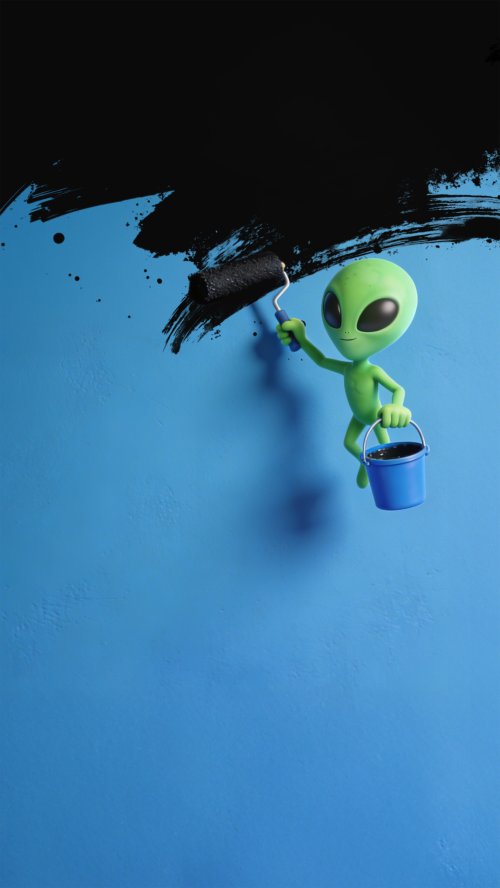 Cute Alien Painting Wall