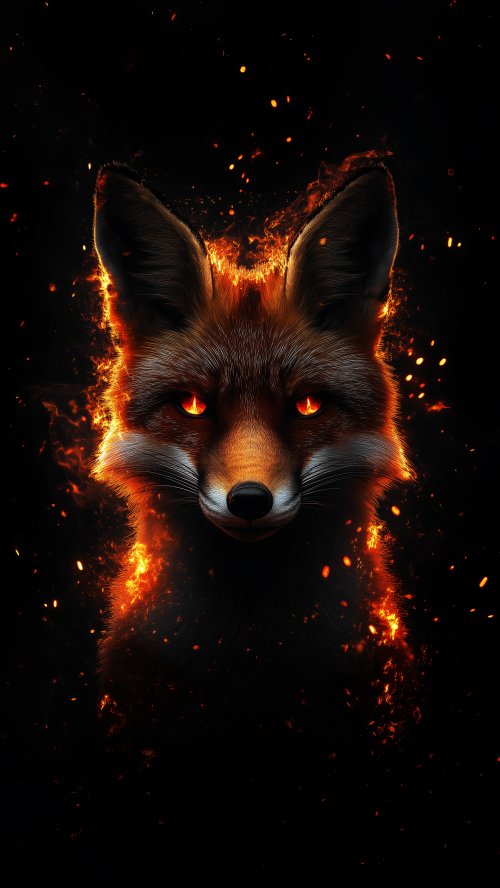 Fiery Fox Portrait Wallpaper - Related StockWalls wallpaper