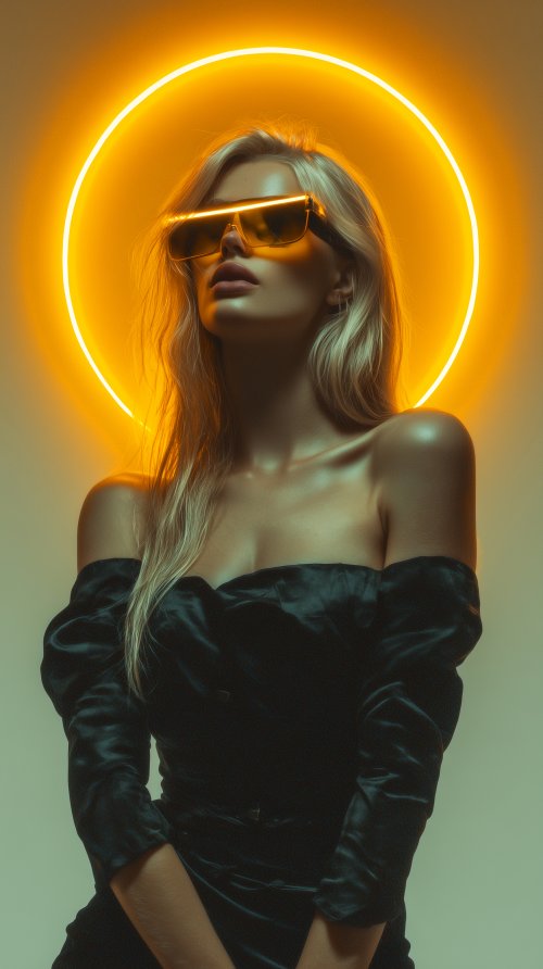 Neon Halo Portrait - neon Wallpaper