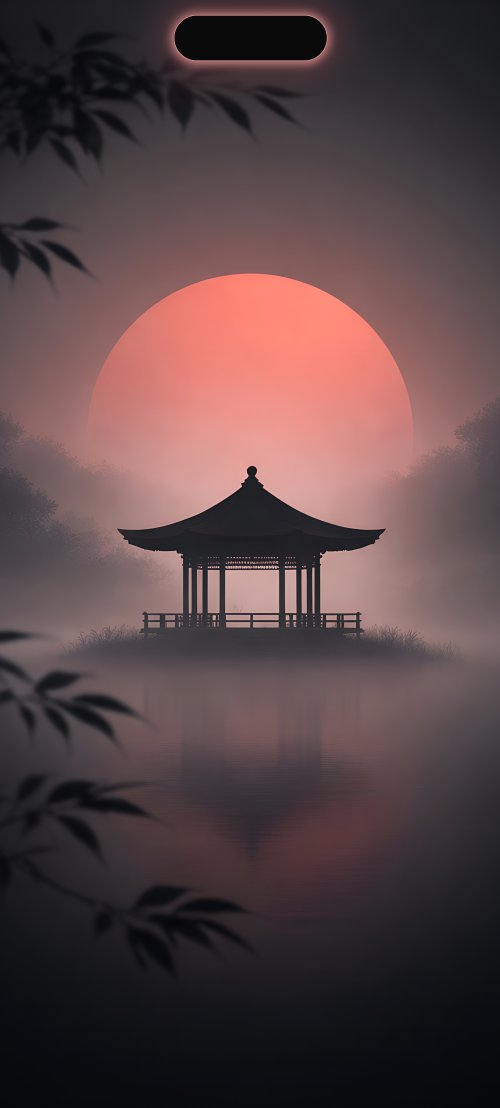 Misty Zen Temple Sunset - Related Ghetto Wallpapers wallpaper