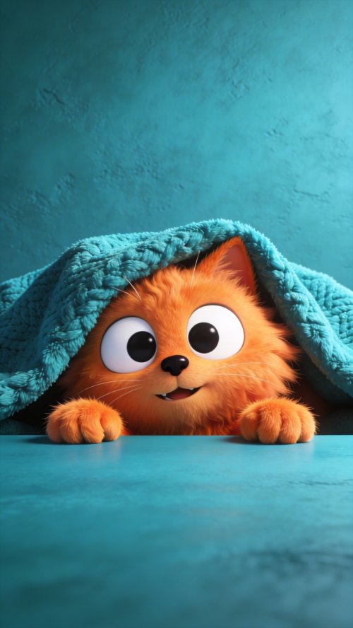 Cute Orange Cat Hiding - cat Wallpaper