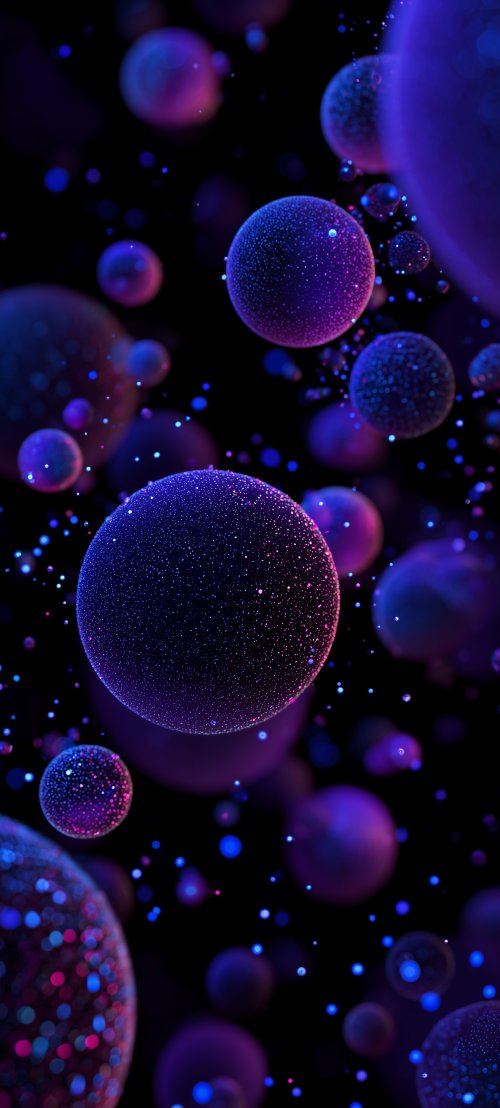 Glowing Neon Particle Spheres