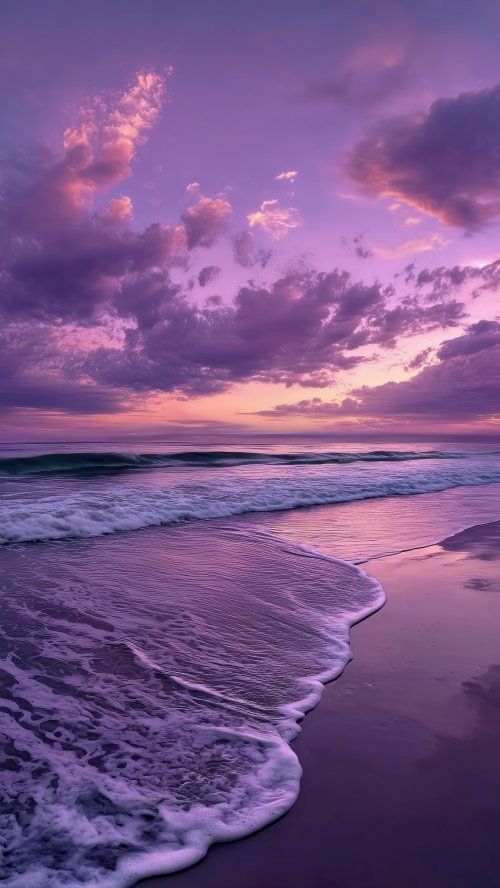 Purple Sunset Ocean Waves - Related Ghetto Wallpapers wallpaper