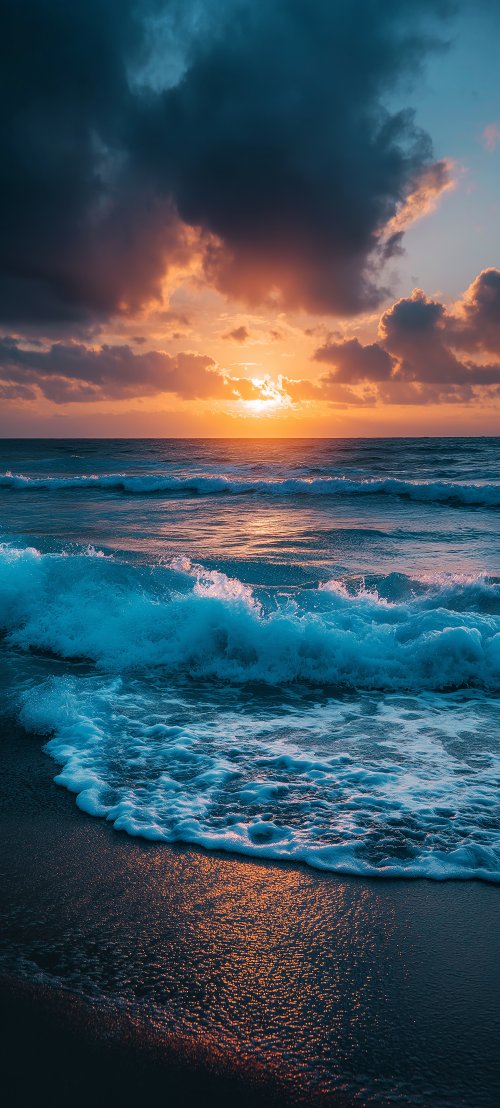 Golden Ocean Sunset Waves - Related Ghetto Wallpapers wallpaper