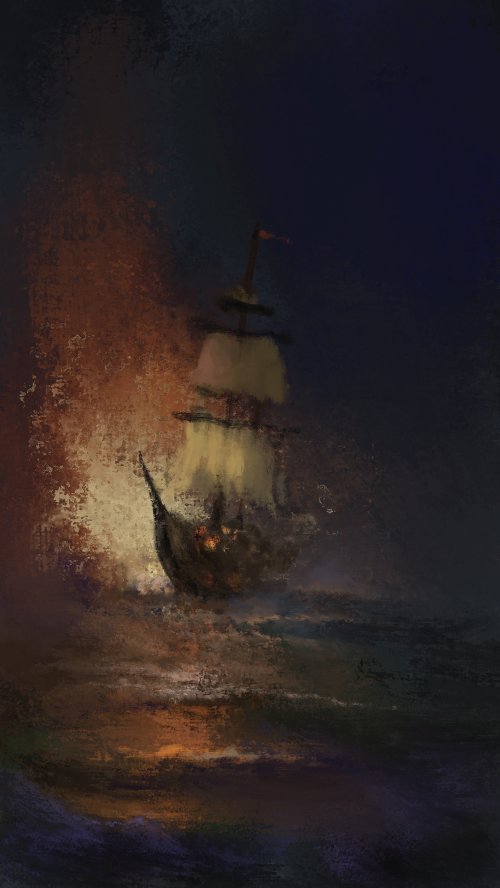 Mystical Sailing Ship Art
