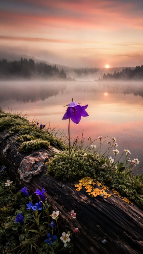 Purple Flower Morning Mist - Related Ghetto Wallpapers wallpaper