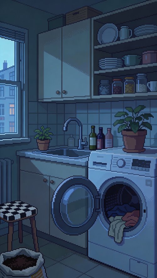 Cozy Pixel Art Kitchen - Related Ghetto Wallpapers wallpaper