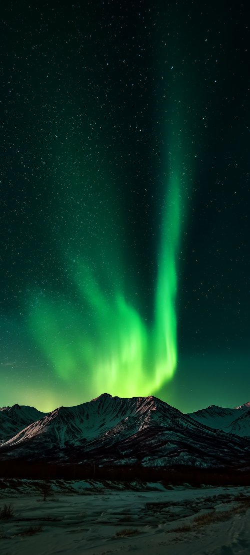 Green Aurora Mountain Night - Related Ghetto Wallpapers wallpaper