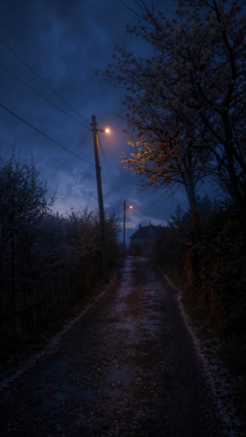 Quiet Night Country Road - night Wallpaper