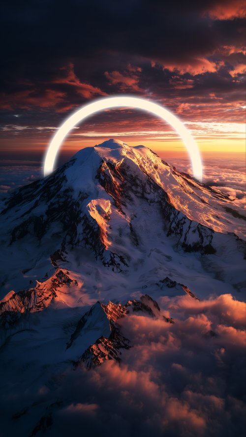 Glowing Halo Mountain Sunset - Related Ghetto Wallpapers wallpaper