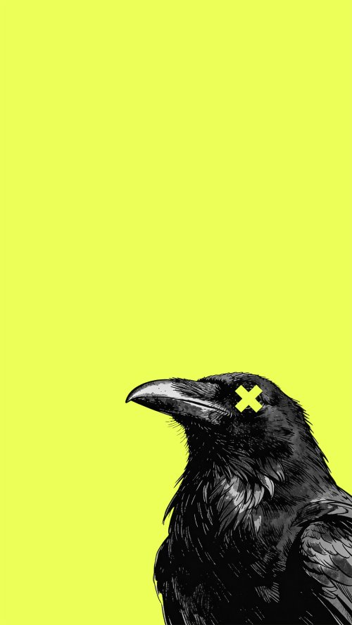 Neon Yellow Crow Art