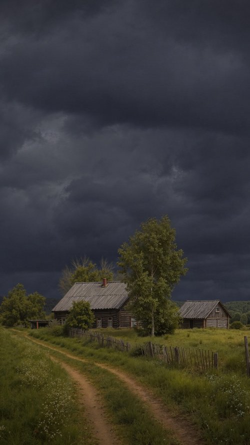 Rustic Cabin Under Storm - Related Ghetto Wallpapers wallpaper