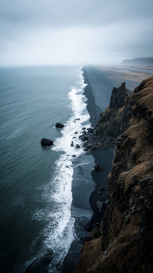 Moody Icelandic Black Beach - Related StockWalls wallpaper