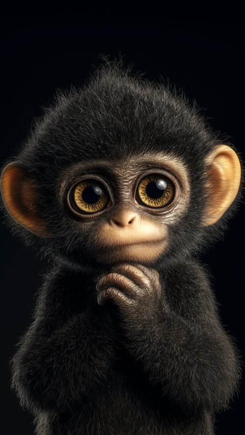 Cute Baby Monkey Portrait - Related Ghetto Wallpapers wallpaper