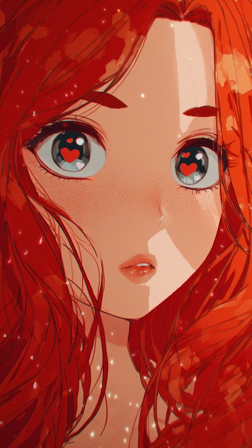 Anime Girl Heart Eyes - anime Wallpaper