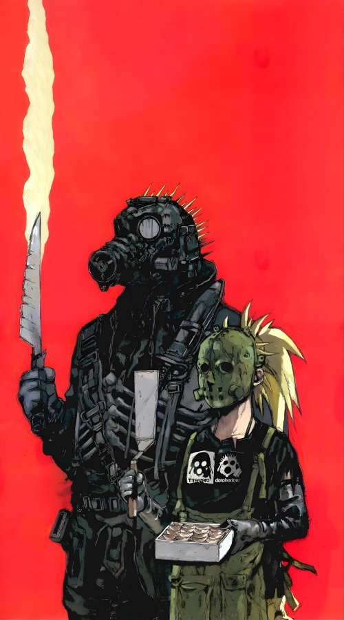 Dorohedoro Caiman and Nikaido - anime Wallpaper