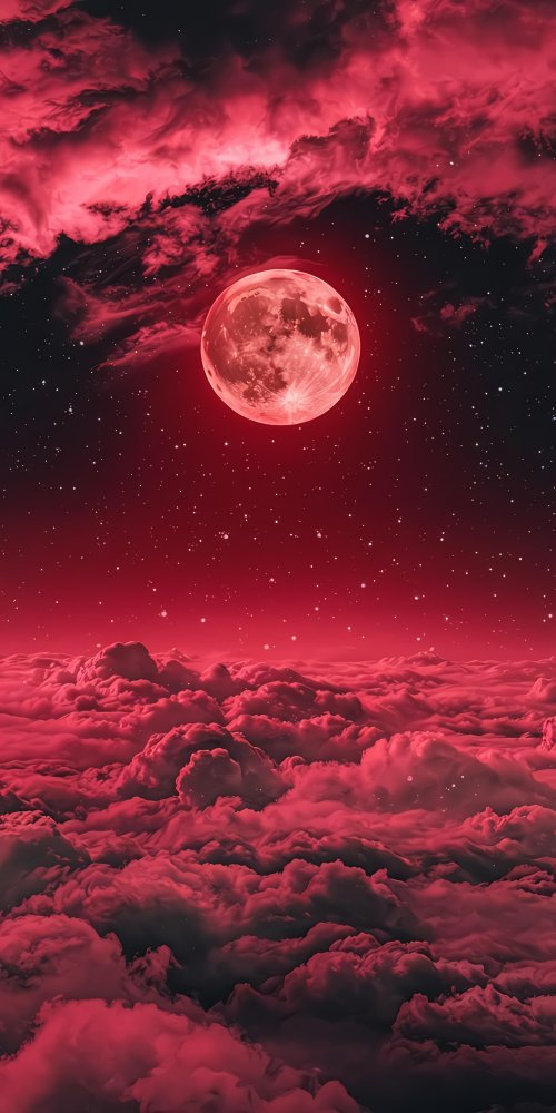 Glowing Crimson Blood Moon - Related Ghetto Wallpapers wallpaper
