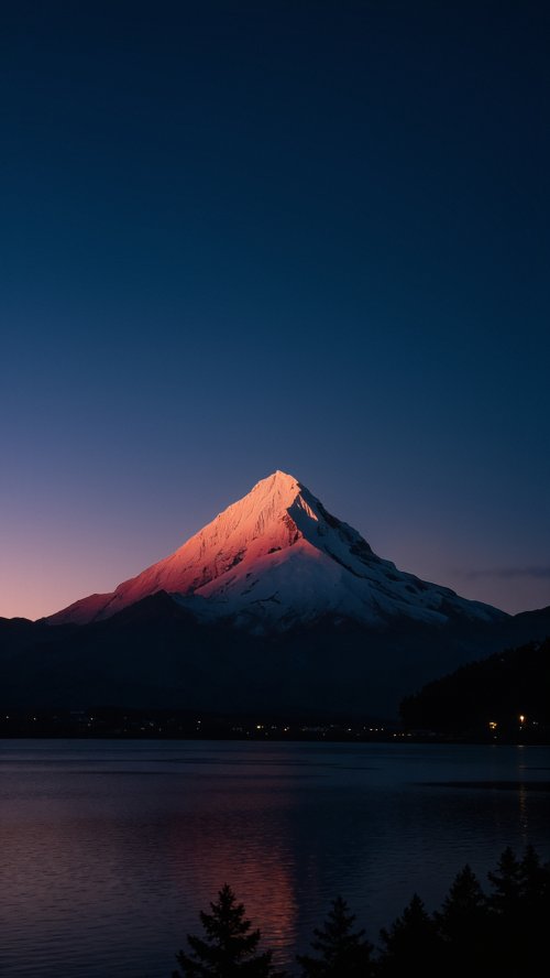 Sunset Over Snowy Peak