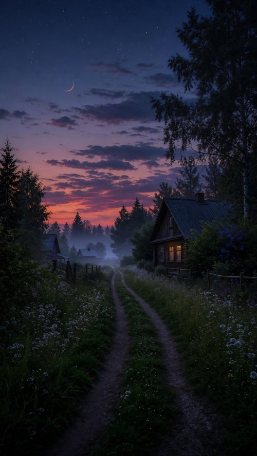 Cozy Cabin Night Landscape - Related Ghetto Wallpapers wallpaper