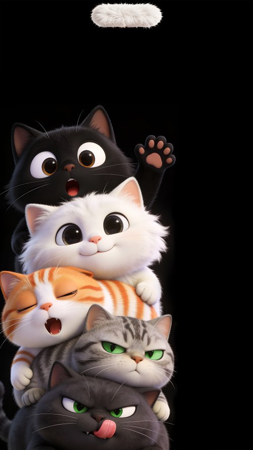 Cute Stacked Cats Wallpaper - Related Ghetto Wallpapers wallpaper