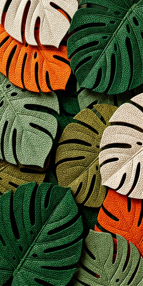 Colorful Monstera Leaf Pattern - Related Desktop & Laptop wallpaper