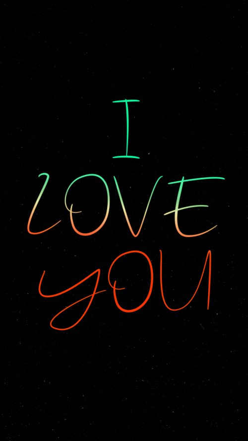 Neon I Love You - typography Wallpaper