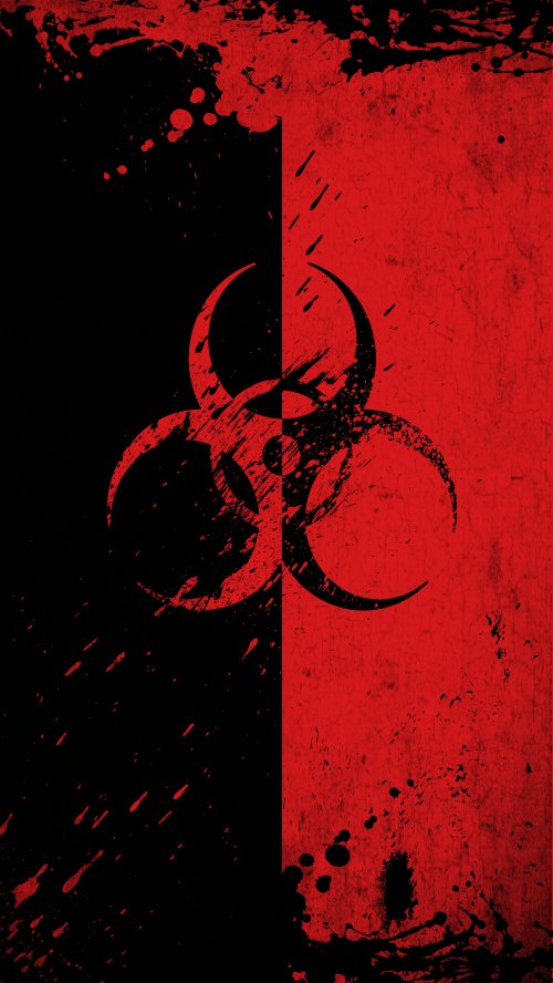 Red Black Biohazard Symbol