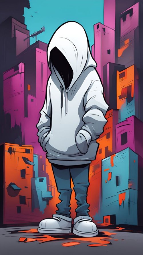 Hooded Figure Urban Art - Related Ghetto Wallpapers wallpaper